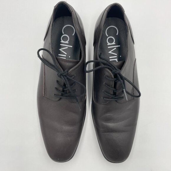 Calvin Klein Dress Shoes Lucca‎ Men Dark Brown Size 9 Calf Leather Professional main image 11